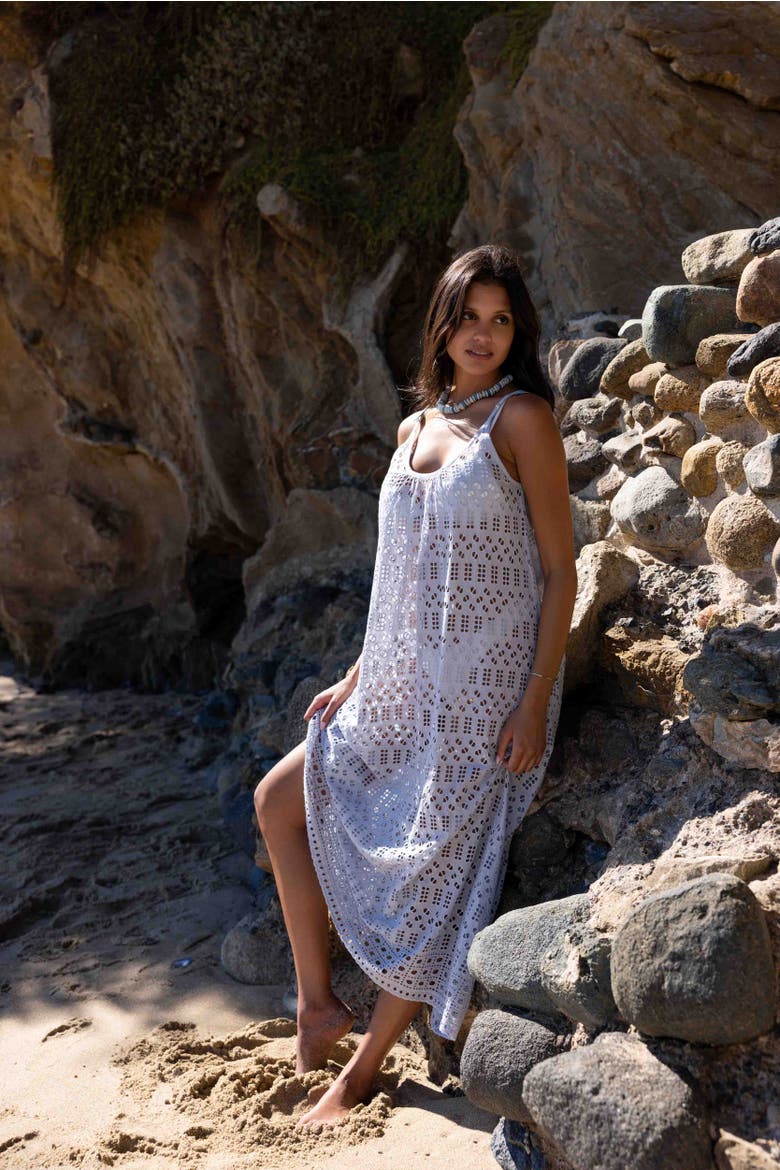 Dunmore Eyelet Tank Cover-up, Alternate, color, Light Blue