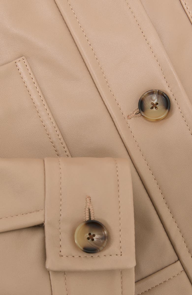 Reiss Sonny Leather Crop Jacket, Alternate, color, Neutral