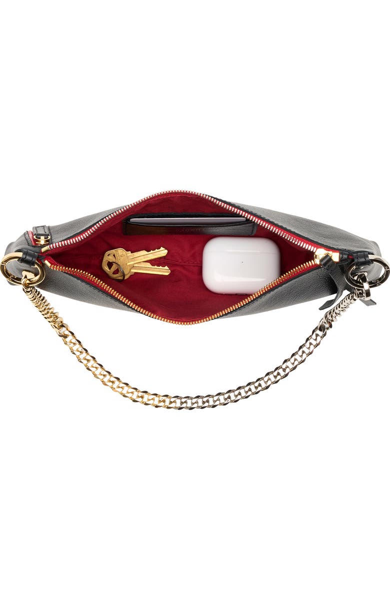 HAMMITT Kyle Revival Leather Shoulder Bag, Alternate, color, Black/Gold-Silver Red-Zip