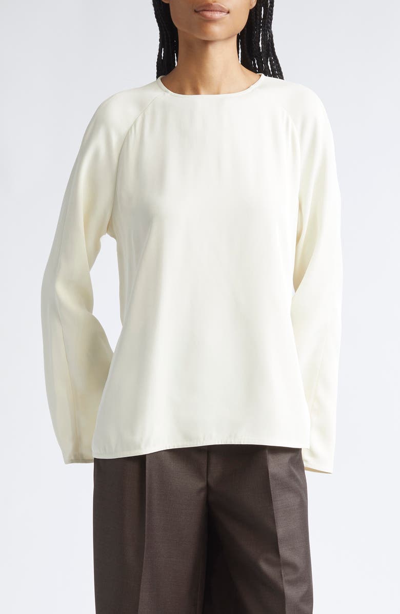 LOULOU DE SAISON Aiza Long Sleeve Top, Main, color, Ivory