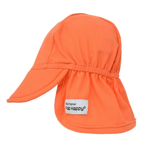 Flap Happy Baby/toddler Upf 50+ Sustainably Made, Uv Blocking Swim Flap Hat In Orange