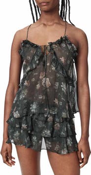 AllSaints Nyx Tiered Silk Top