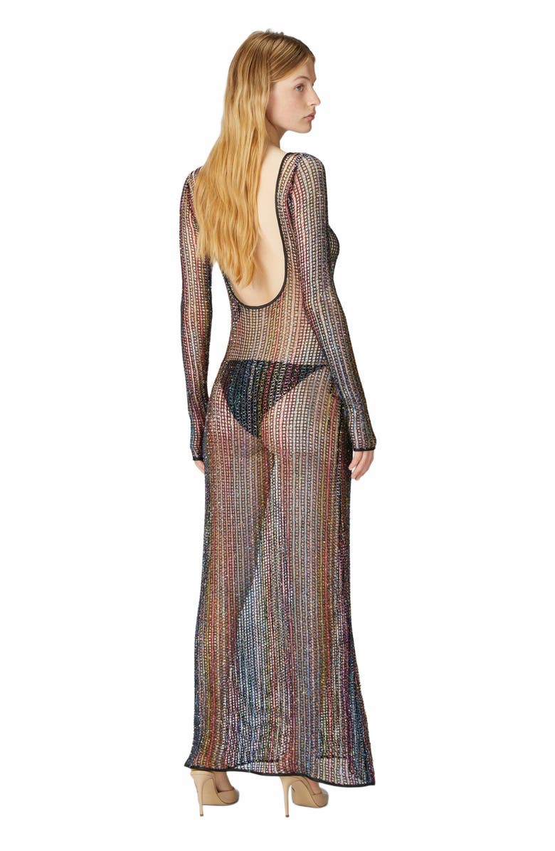 Missoni Long Cover-up In Mesh With Open Back, Alternate, color, Multicoloured
