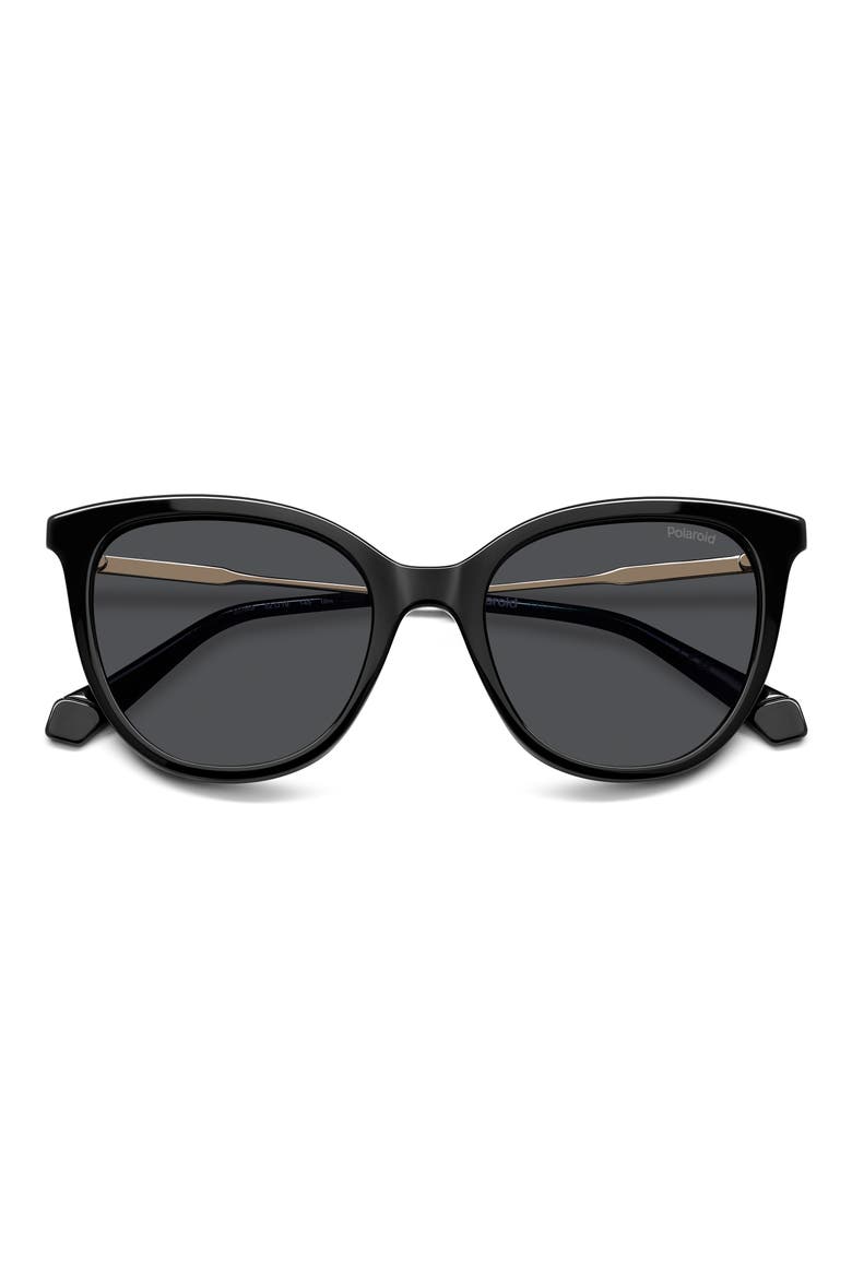 52mm Polarized Cat Eye Sunglasses, Alternate, color, BLACK/ GREY POLAR