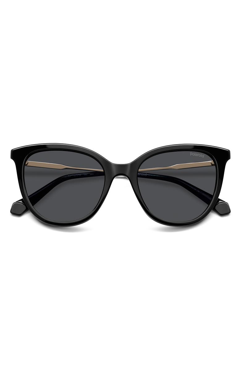 Polaroid 52mm Polarized Cat Eye Sunglasses, Alternate, color, Black/ Grey Polar