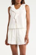 Melrose and Market Ruffle Cotton Eyelet Tank