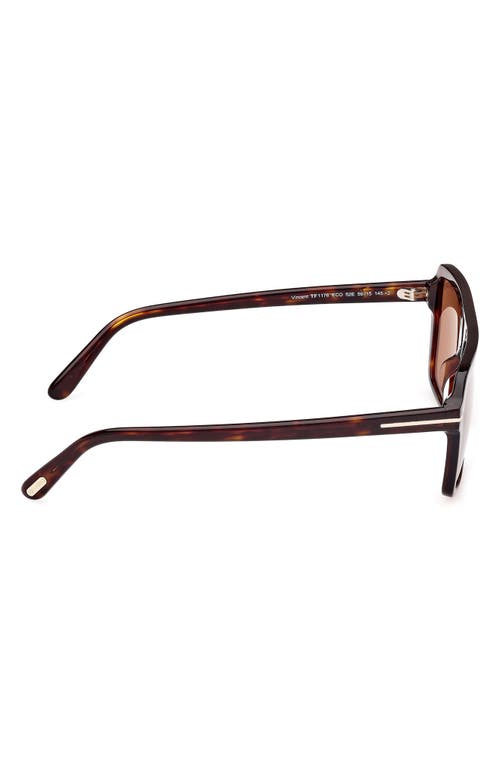 Tom Ford Square Sunglasses In Dark Havana Eco/t Logo
