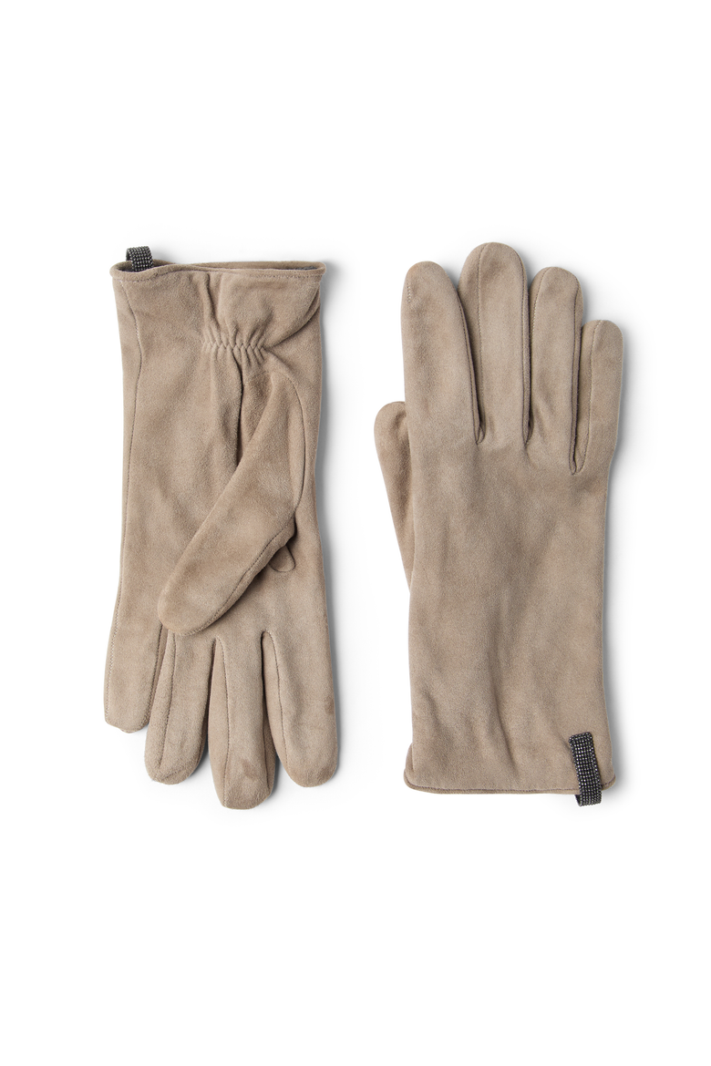 Suede gloves, Main, color, Beige
