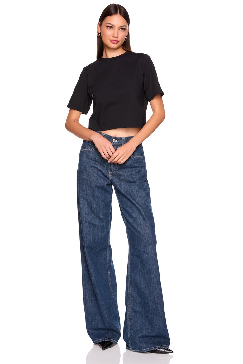 Boxy Cropped T-Shirt, Alternate, color, BLACK