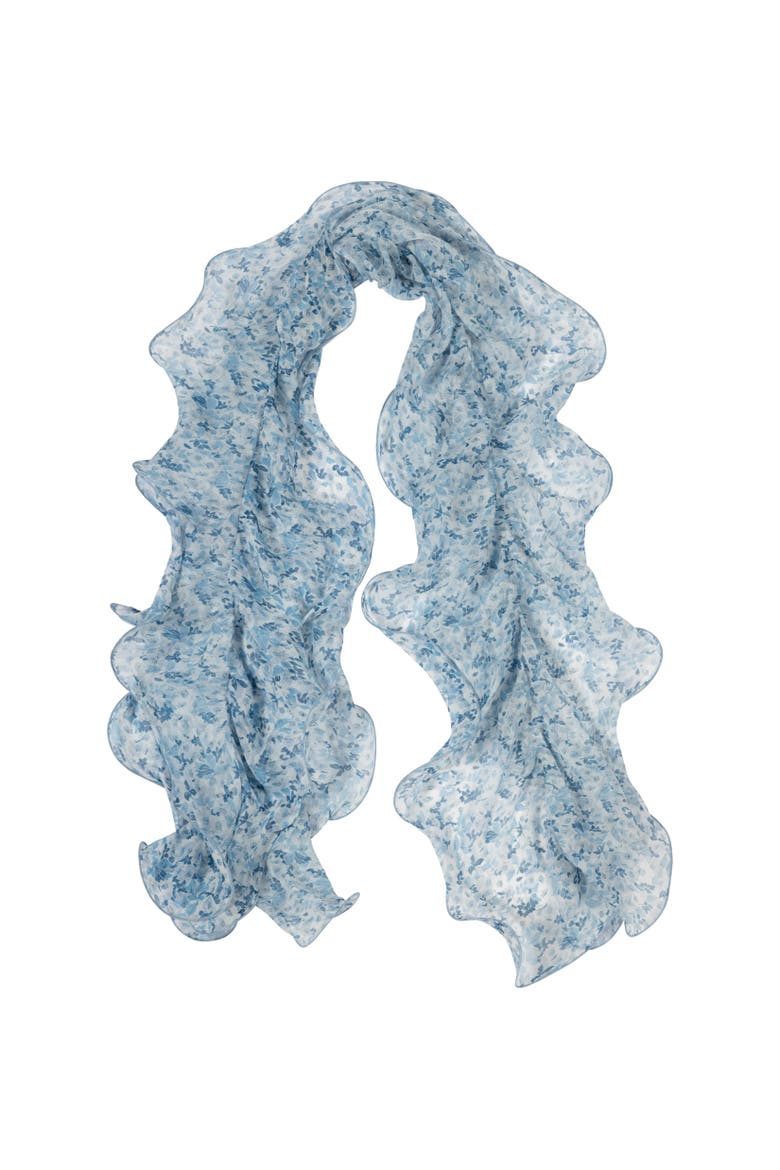 Floral Double Ruffle, Alternate, color, Blue Note