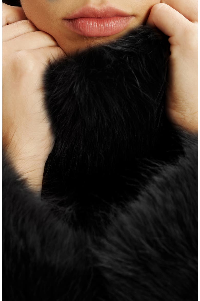 Renata Faux Fur Turtleneck, Alternate, color, BLACK