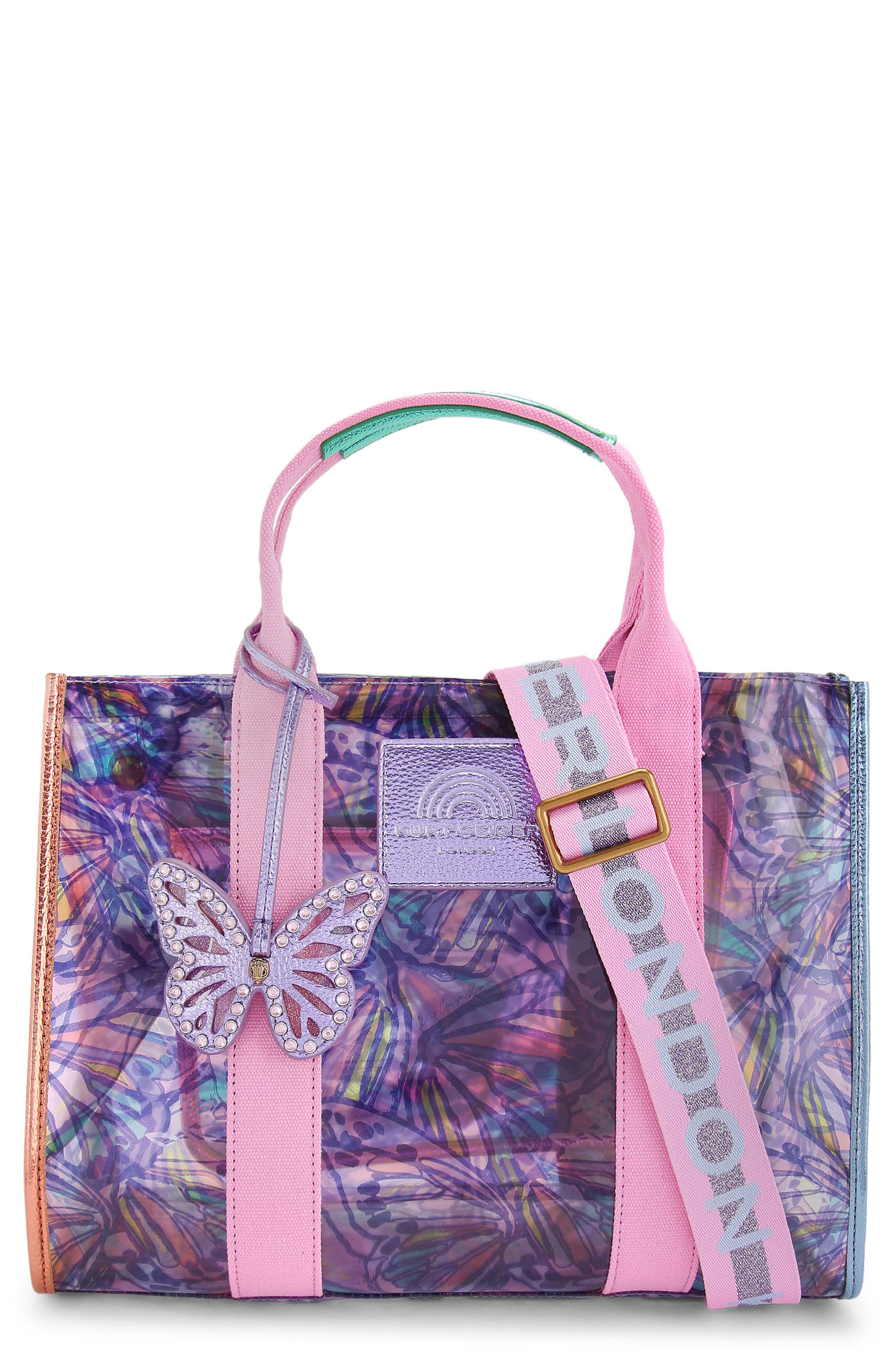 Kurt Geiger London Southbank Vinyl Tote, Main, color, Light/ Pastel Purple