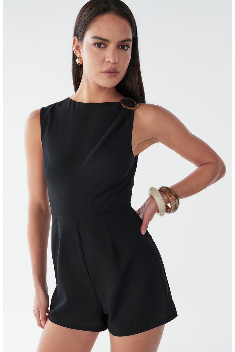 Zenay Playsuit, Alternate, color, Black