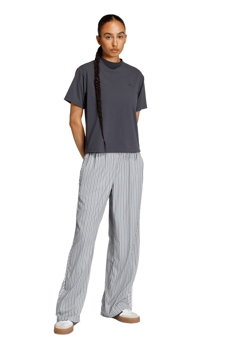 adidas Originals Stripe Wide Leg Pant, Alternate, color, Grey Three/ Utility Black