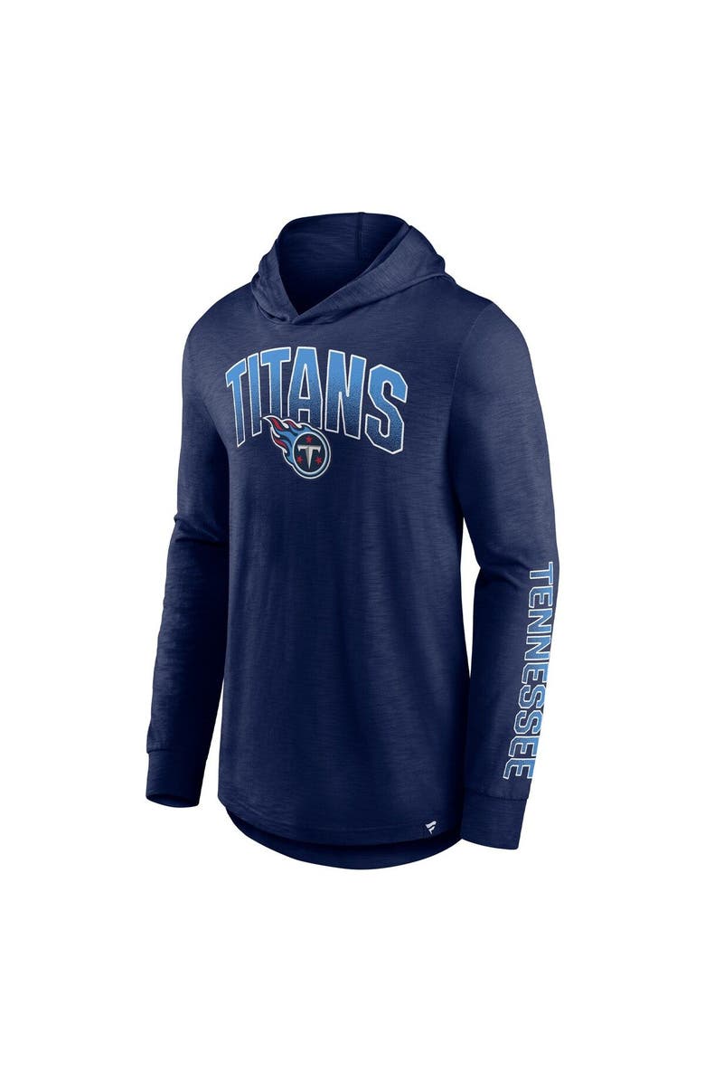 FANATICS Men's Fanatics Branded Navy Tennessee Titans Front Runner Long Sleeve Hooded T-Shirt, Alternate, color, Navy