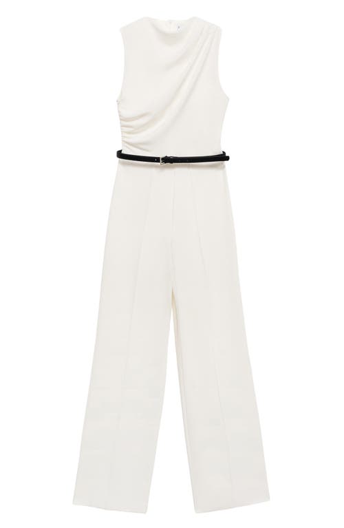 Mango Drape Belted Wide Leg Jumpsuit