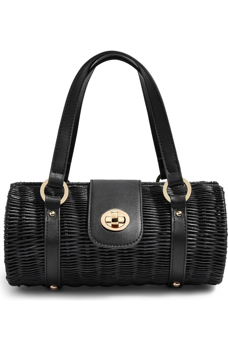 Topshop Sydney Straw Bowler Bag, Main, color,