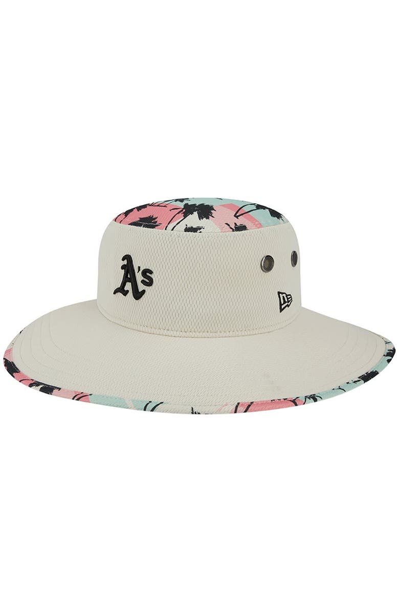 New Era Men's New Era Natural Oakland Athletics Retro Beachin' Bucket Hat, Main, color, Natural