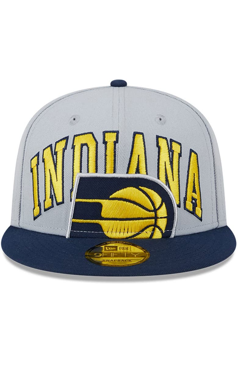 New Era Men's New Era Gray/Navy Indiana Pacers Tip-Off Two-Tone 9FIFTY Snapback Hat, Alternate, color, 