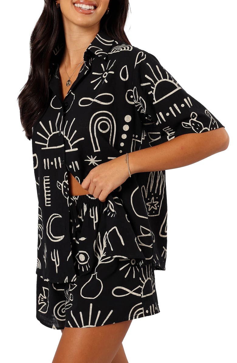 Petal & Pup Isabella Two-Piece Cotton Button-Up Shirt & Shorts Set, Alternate, color, 