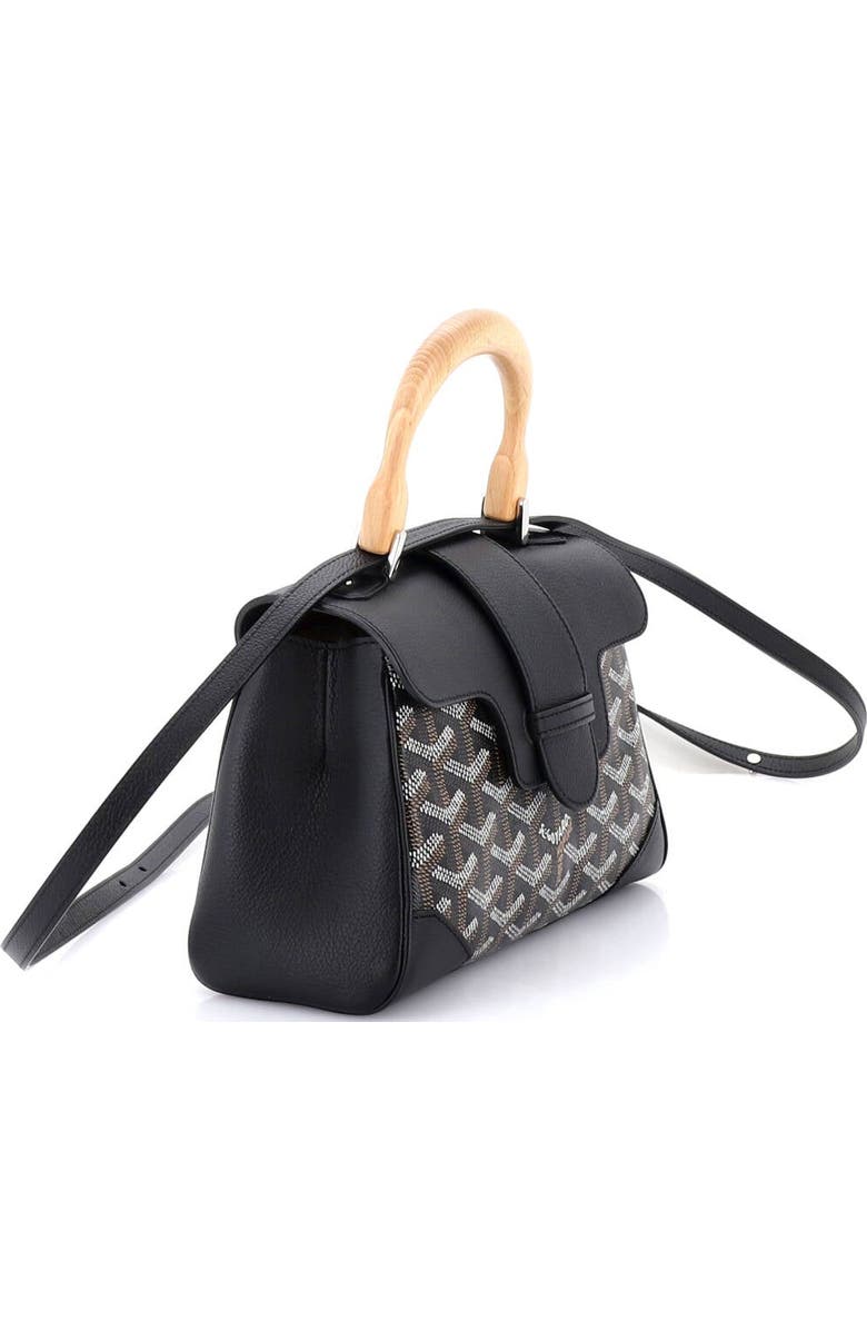 Pre-Owned Goyard Saigon Top Handle Bag Coated Canvas with Leather Mini, Alternate, color, Brown