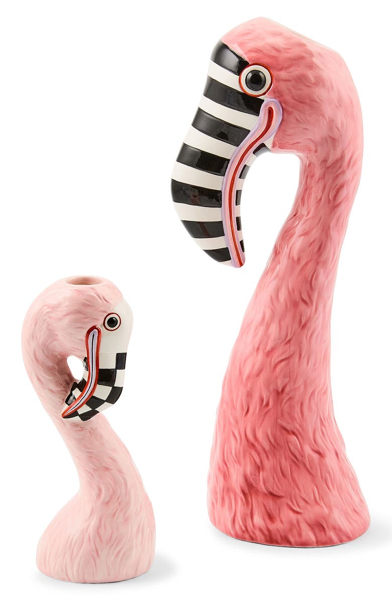 MACKENZIE CHILDS Patience Brewster Flamingo Bud Vase, Main, color, Pink