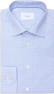 Eton Slim Fit Micro Check Cotton Dress Shirt