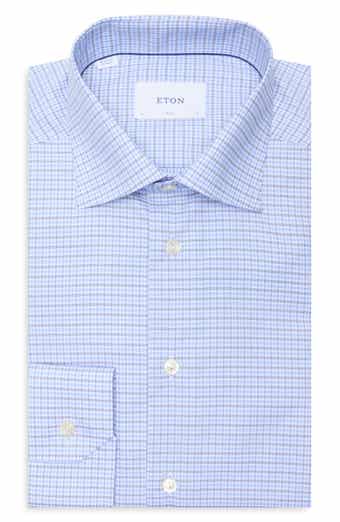 Eton Slim Fit Micro Check Cotton Dress Shirt