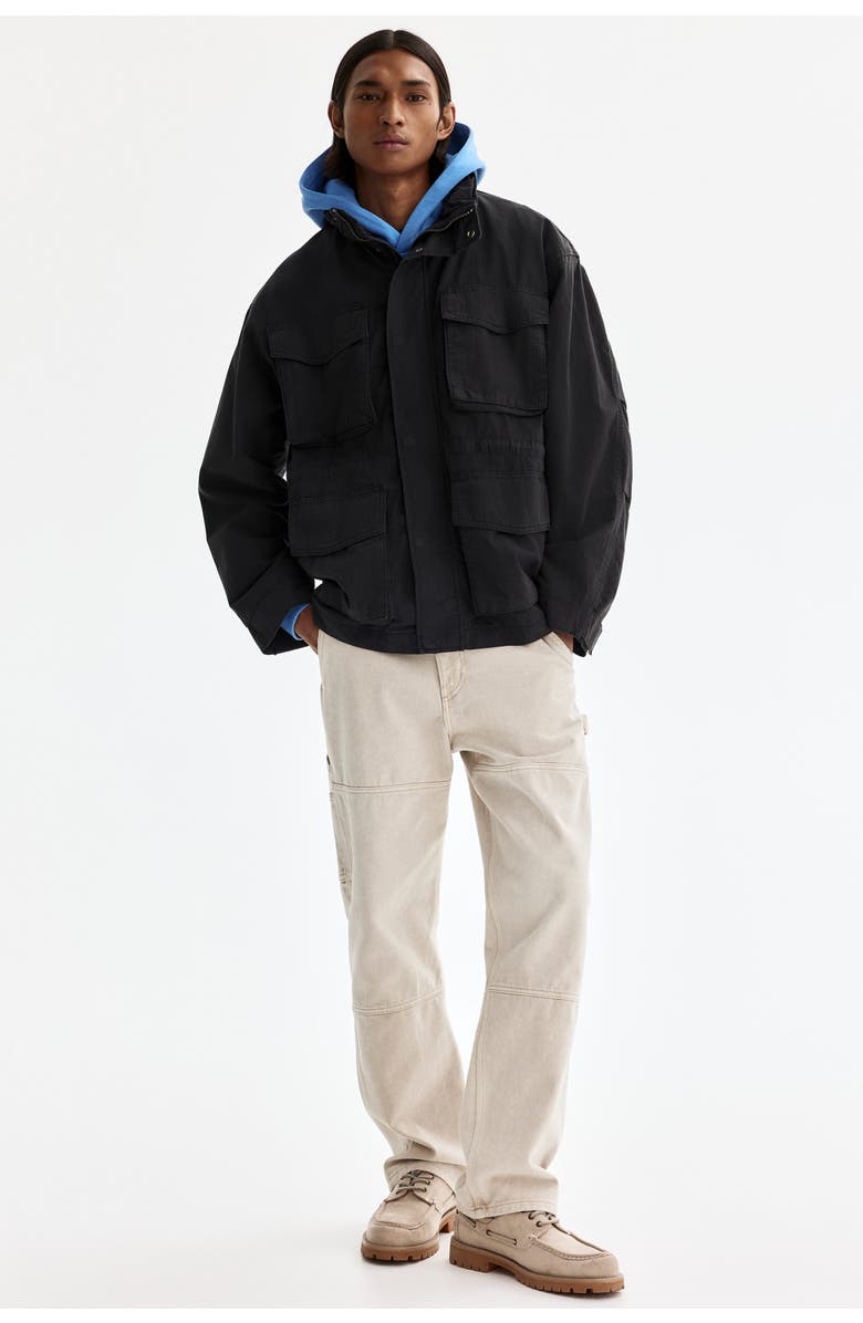 H&M Cargo Jacket, Alternate, color, Black