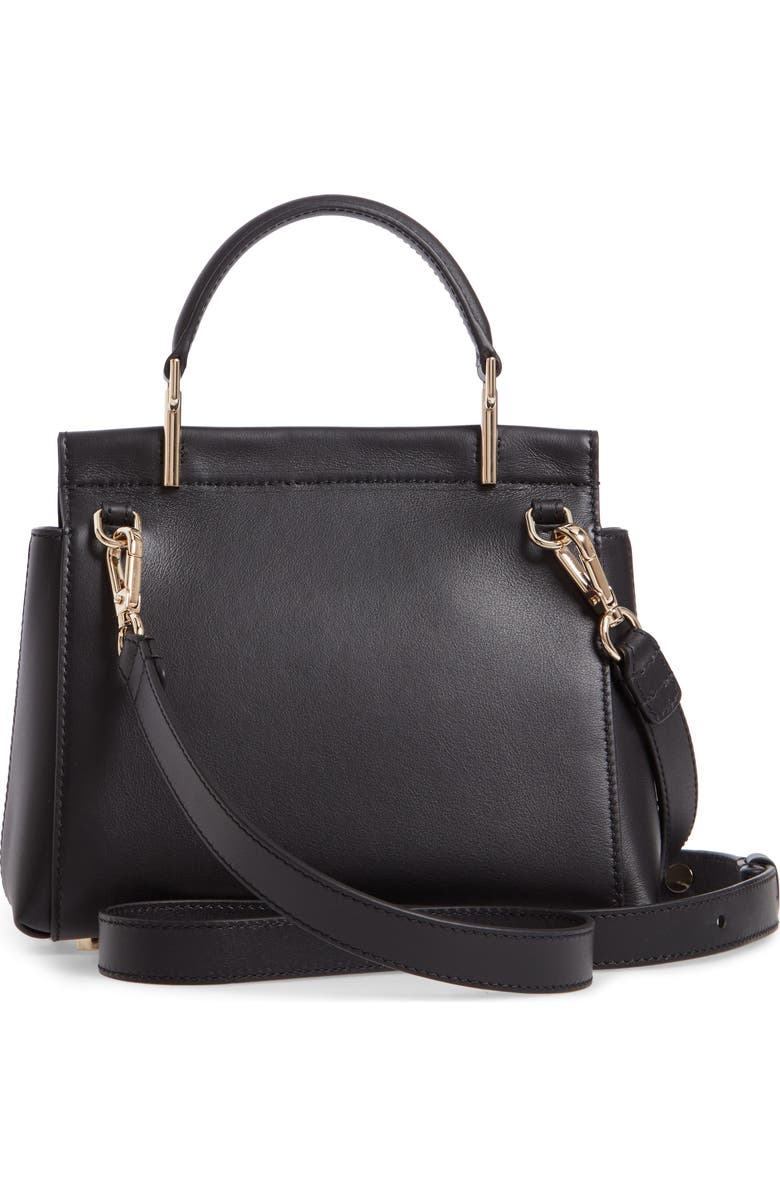 Roger Vivier Strass Flower Buckle Calfskin Top Handle Satchel, Alternate, color,