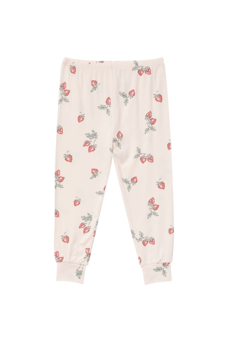 Snug Fit 4-Piece Pajama Set, Alternate, color, Light Rose Strawberry