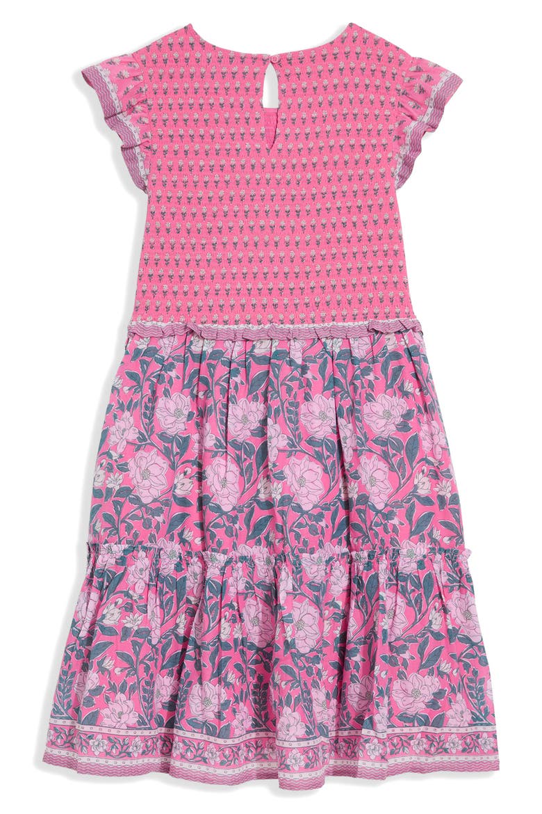 Kids' Ellen Smocked Tiered Dress, Alternate, color, CUTTY PINK MAGNOLIA