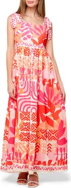 FLYING TOMATO Bold Print Maxi Dress