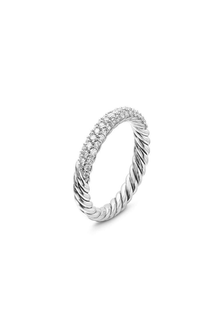 'Petite' Pavé Ring with Diamonds, Alternate, color, DIAMOND