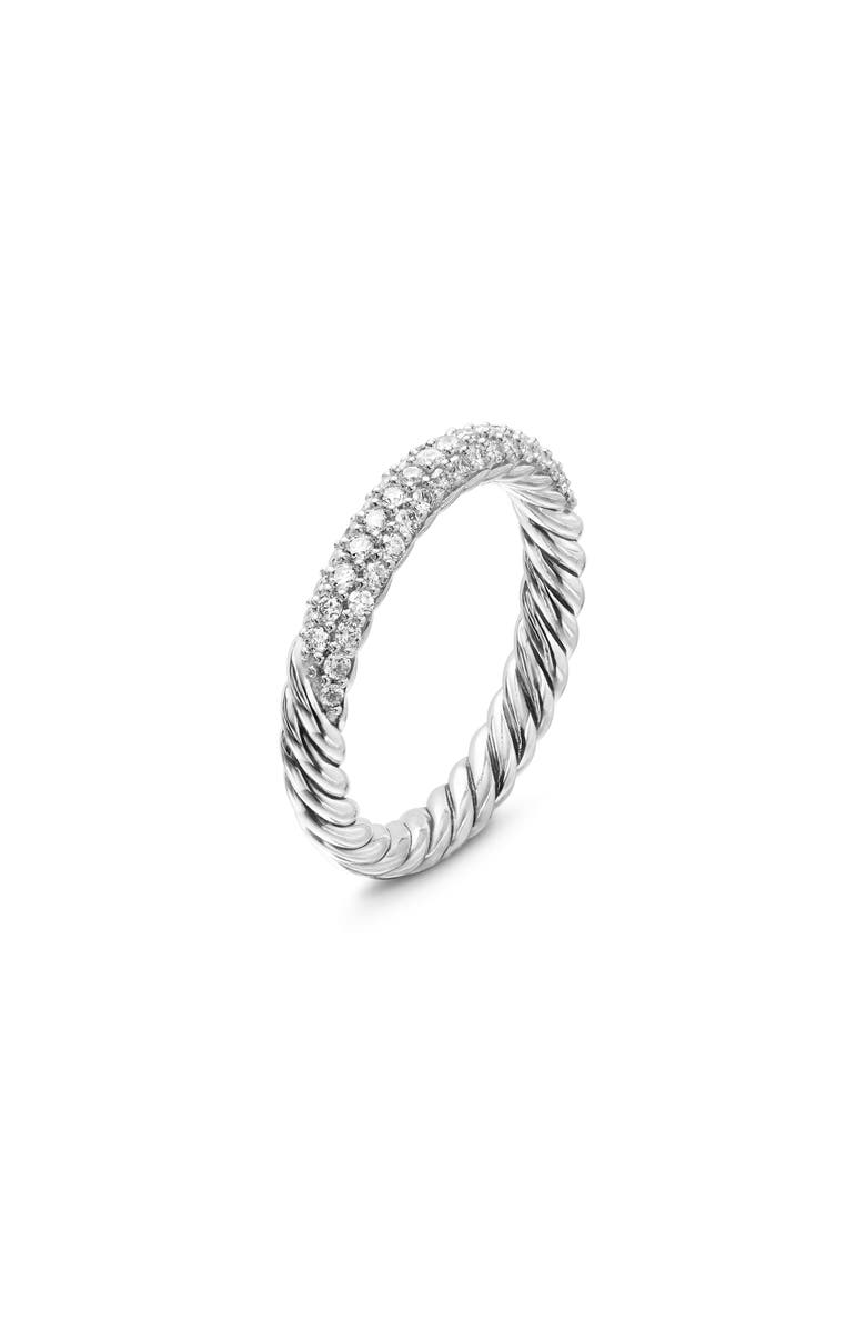 David Yurman 'Petite' Pavé Ring with Diamonds, Alternate, color, Diamond