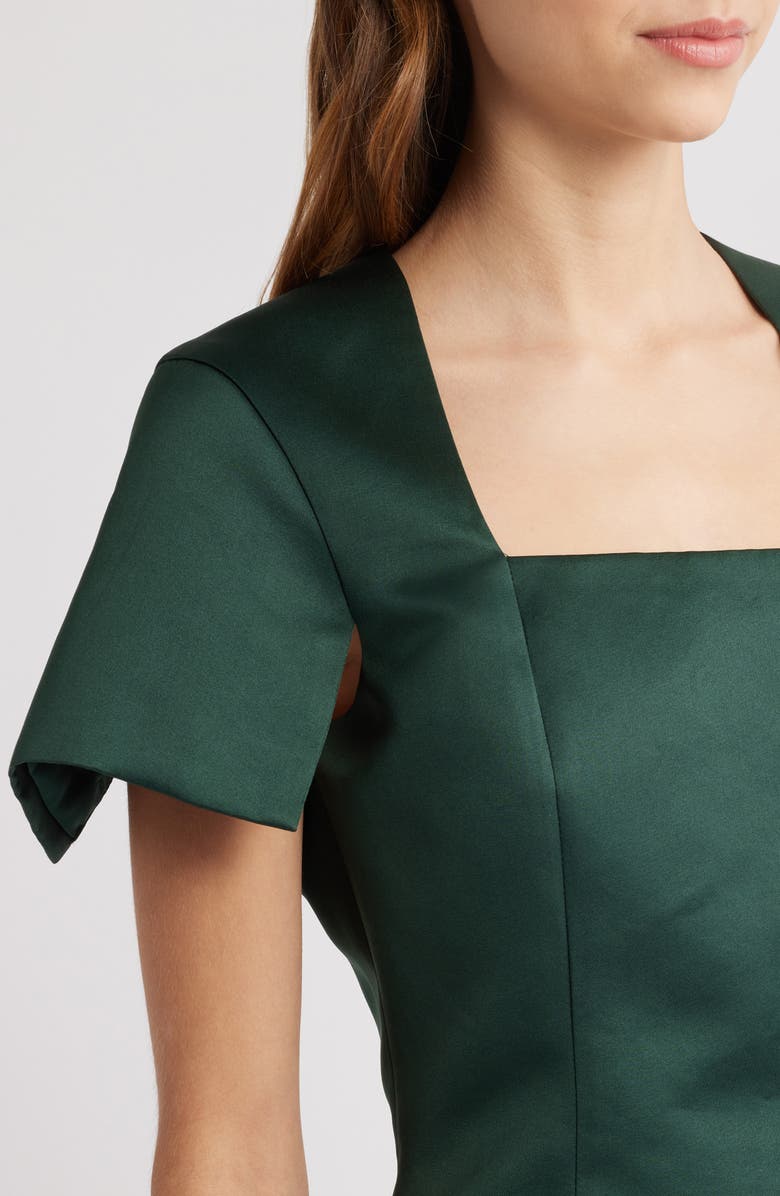 Cult Gaia Lisa Open Back Short Sleeve Minidress, Alternate, color, Forest Green