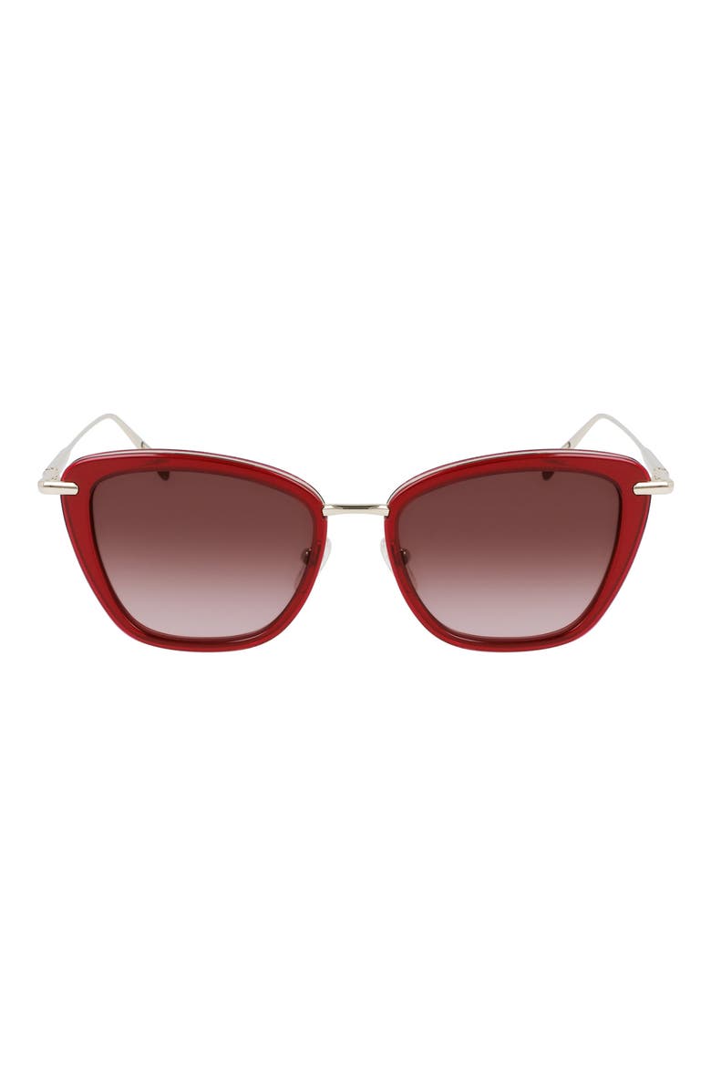 Roseau 52mm Gradient Square Sunglasses, Main, color, BURGUNDY