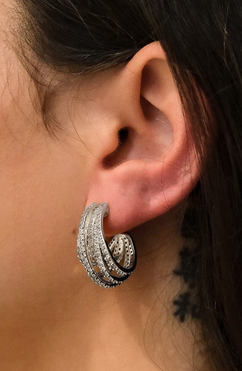 Sterling Forever Jenny Statement Hoop Earrings, Alternate, color, Silver