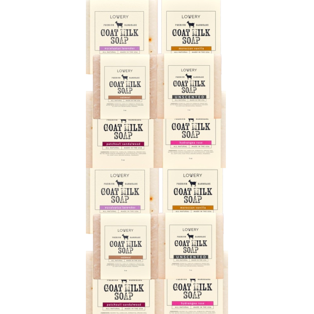 Lovery 12-Pack Goat Milk Soap Bars - Natural Moisturizing Hand & Body Soap in None  product