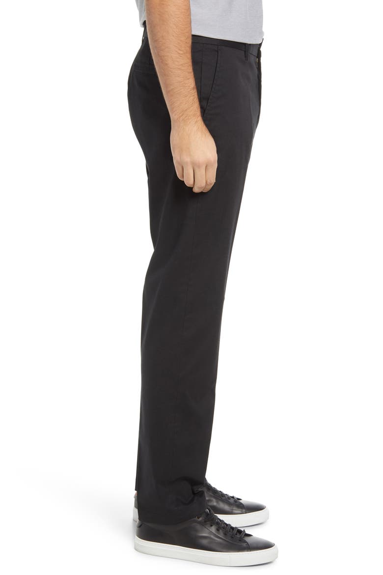 Athletic Fit CoolMax® Flat Front Performance Chino Pants, Alternate, color, BLACK