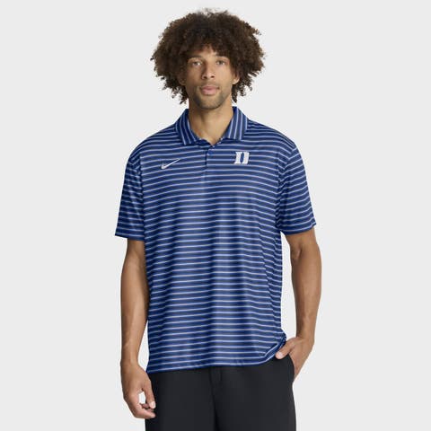 Men
s Nike Royal Duke Blue Devils 2025 Coaches Premium Tour Stripe Dri-FIT Polo