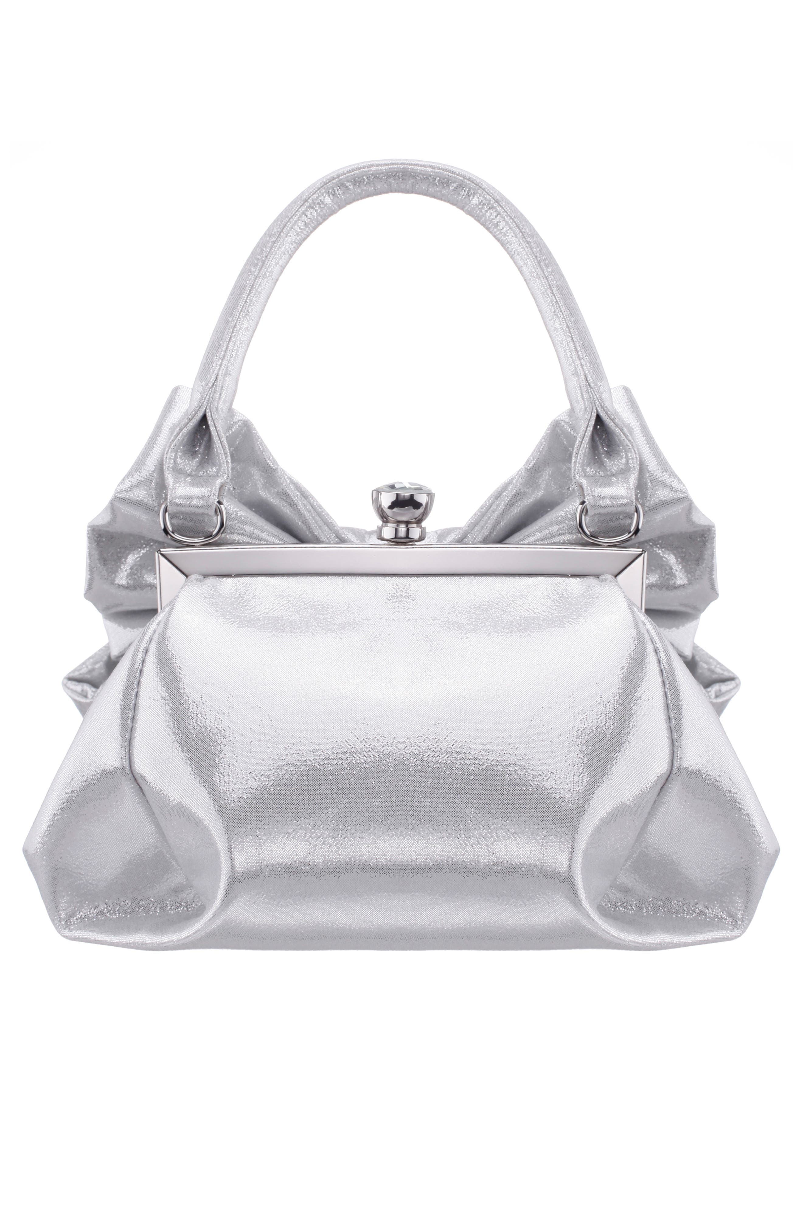 Nina Sienna Top Handle Bag, Alternate, color, Silver
