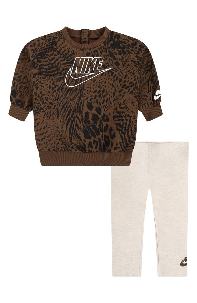 Nike Home Swoosh Home Sweatshirt & Leggings Set, Main, color, W67pale Iv