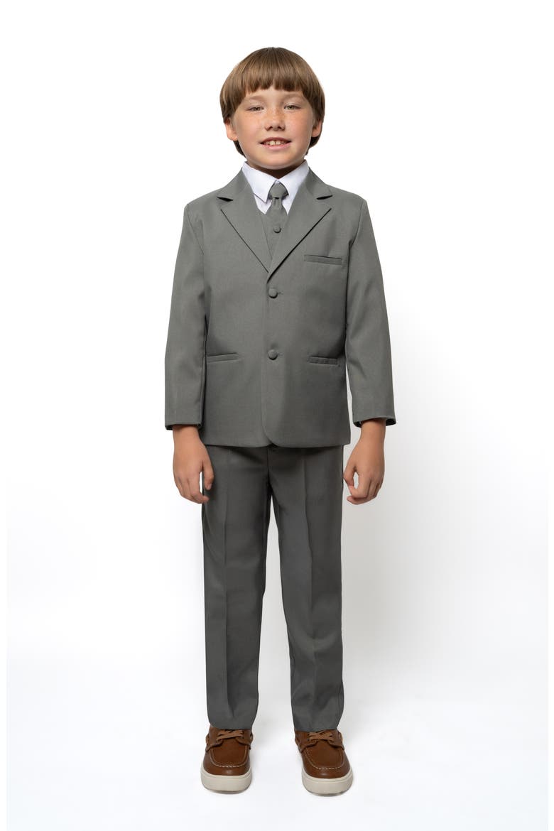 Kids' Leo 5-Piece Suit Set, Main, color, CHARCOAL