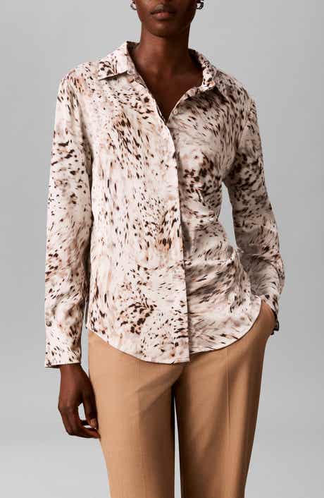 Pleated Button Front Shirt