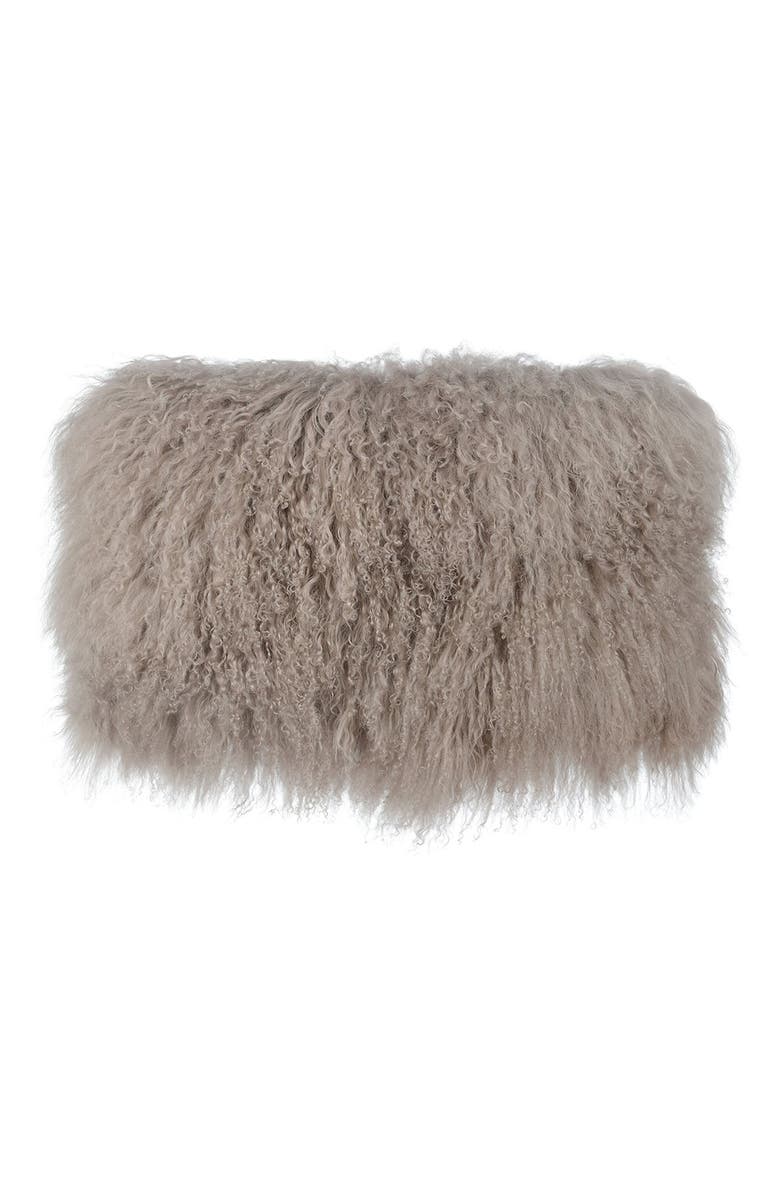 TOV FURNITURE Tibetan Sheep Sandy Brown Large Pillow, Main, color,