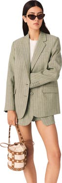 maje Linen blend suit jacket