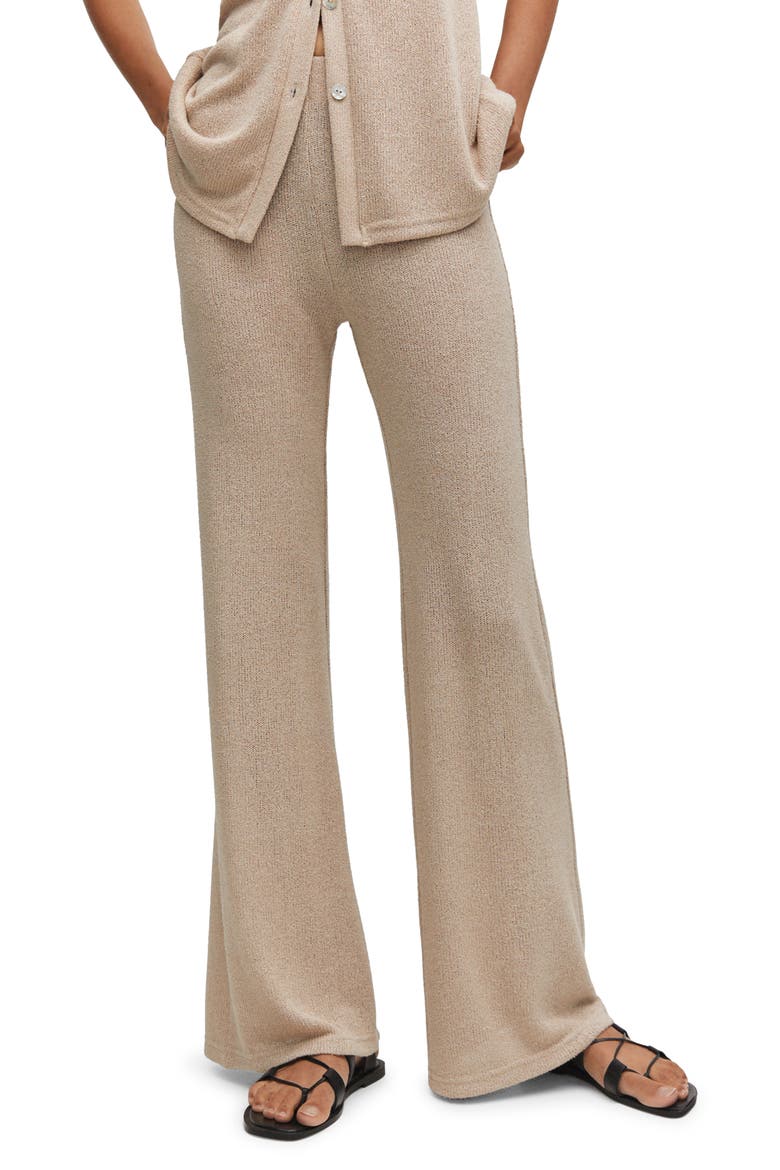 Knit Flare Pants, Main, color, SAND