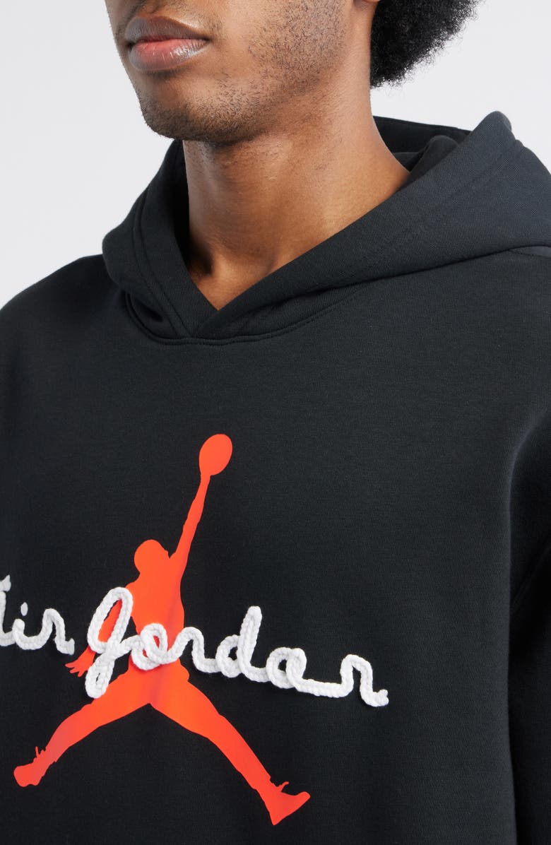 Jordan Brooklyn Fleece Hoodie, Alternate, color, Black/ Infrared