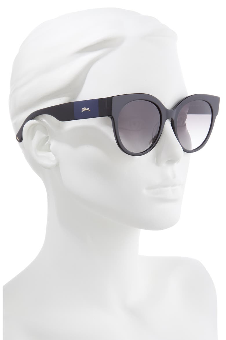 53mm Gradient Round Sunglasses, Alternate, color, BLACK